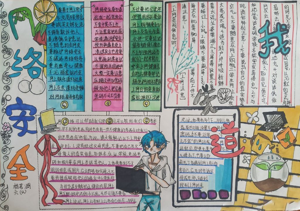 网络安全手抄报怎么做,学习网络防护技能 网络安全手抄报怎么做,学习网络防护技能