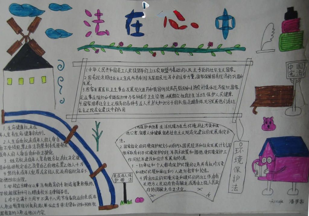 宪法手抄报版面设计图