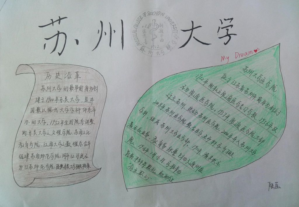 苏州大学手抄报，养天地正气 法古今完人