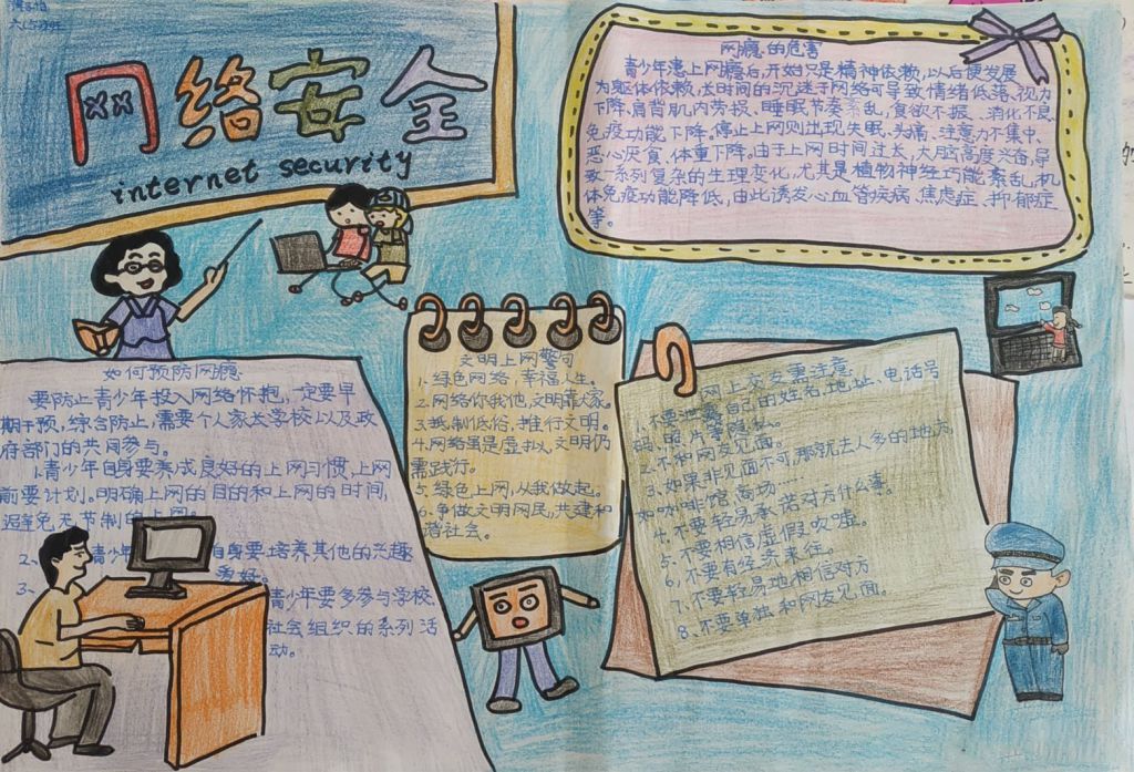 网络安全手抄报怎么做,学习网络防护技能 网络安全手抄报怎么做,学习网络防护技能