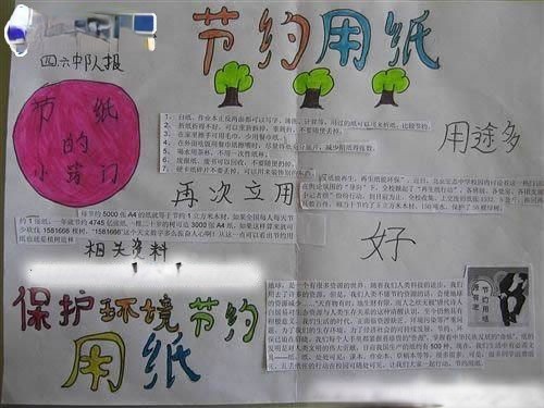 节约用纸手抄报图片