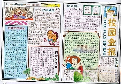 小学生爱国主义手抄报：自尊，自立，自强