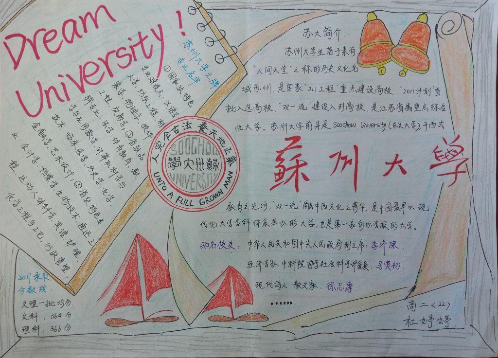 苏州大学手抄报，养天地正气 法古今完人