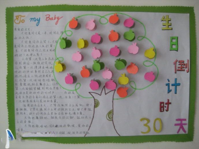 生日倒计时手抄报作品