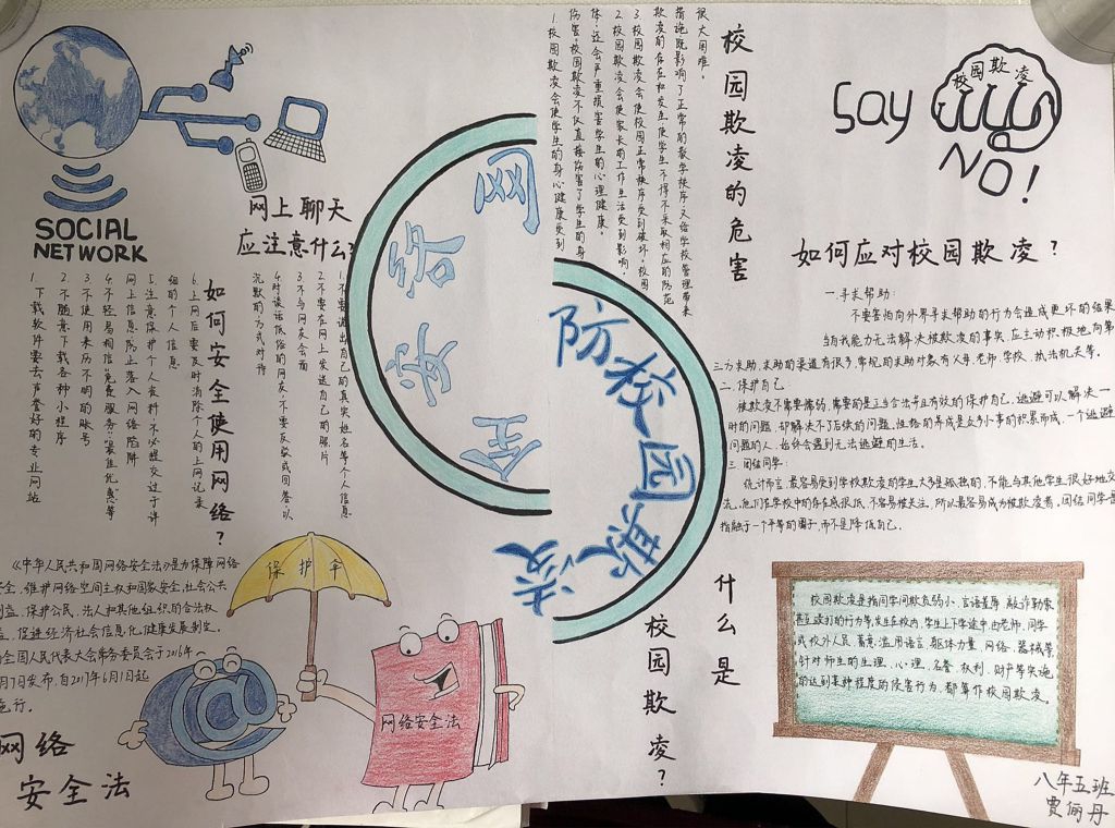 护苗网络安全课手抄报图片