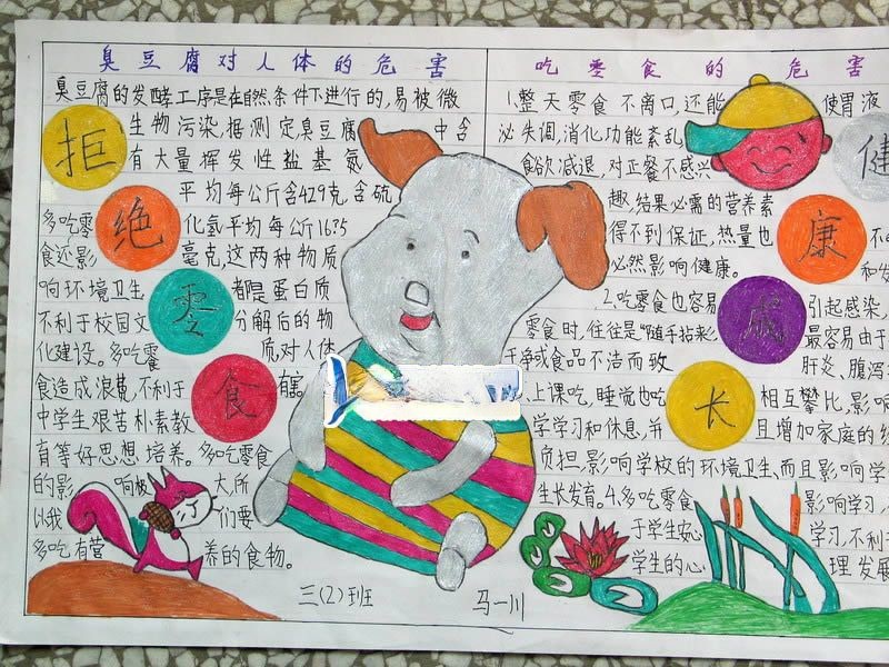 拒绝零食健康成长手抄报 拒绝零食健康成长手抄报