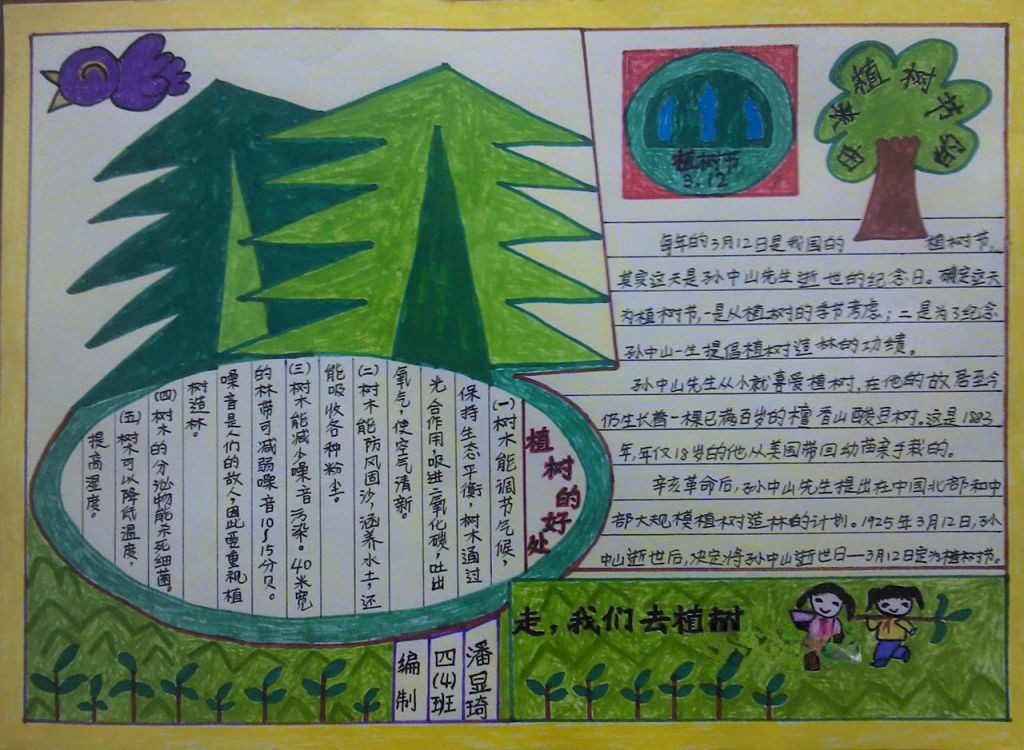 3.12中国植树节手抄报