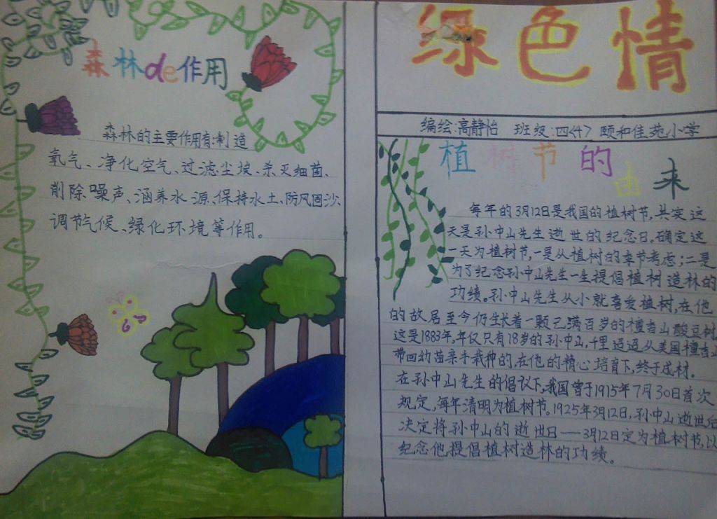 3.12中国植树节手抄报