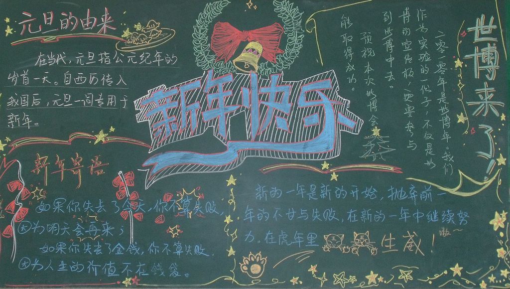 欢度元旦新年黑板报