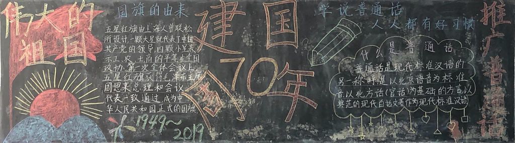 国庆节黑板报粉墨登场！大气漂亮又简单