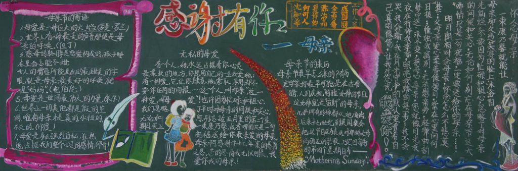 感谢有你母亲黑板报