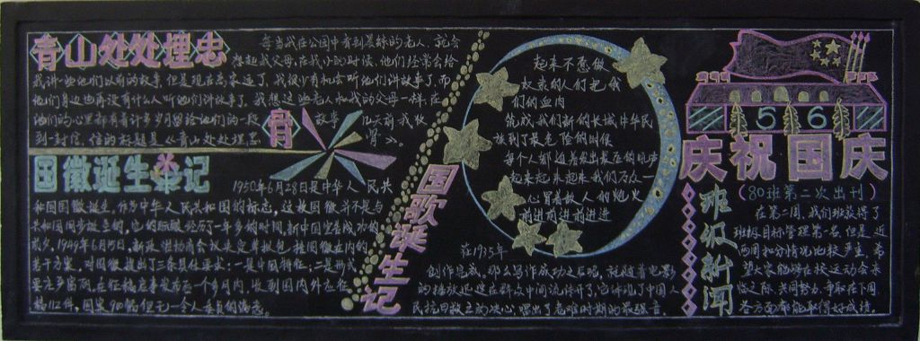 迎国庆庆华诞黑板报 迎国庆庆华诞黑板报