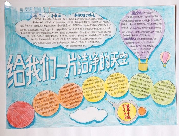 纯净天空手抄报图片