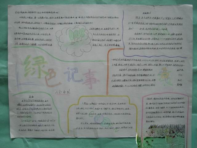植树节手抄报作品：绿色记事