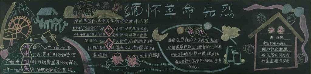 忆清明缅怀革命先烈黑板报