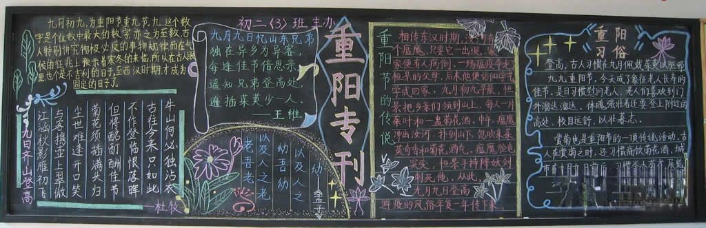 重阳节尊重长辈黑板报