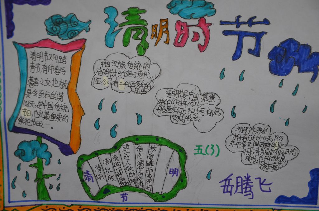 清明佳节，弘扬文化手抄报图片展