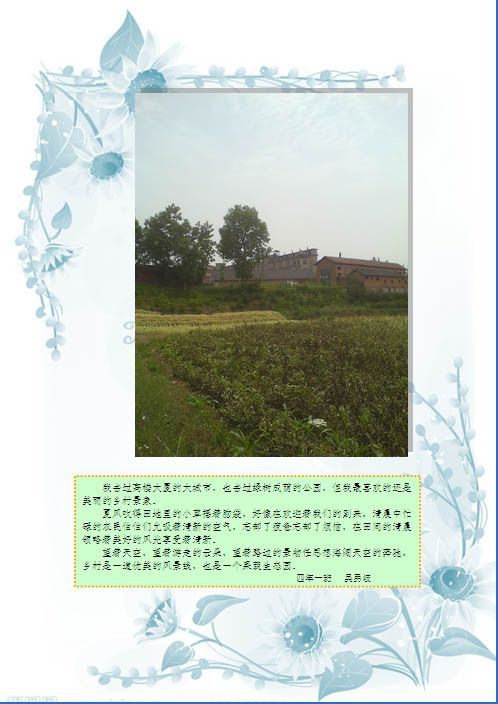 乡村风光电子手抄报