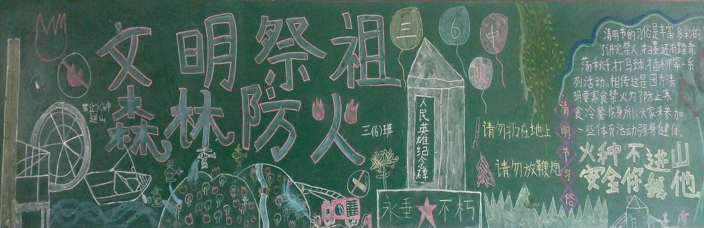 文明祭祖森林防火黑板报