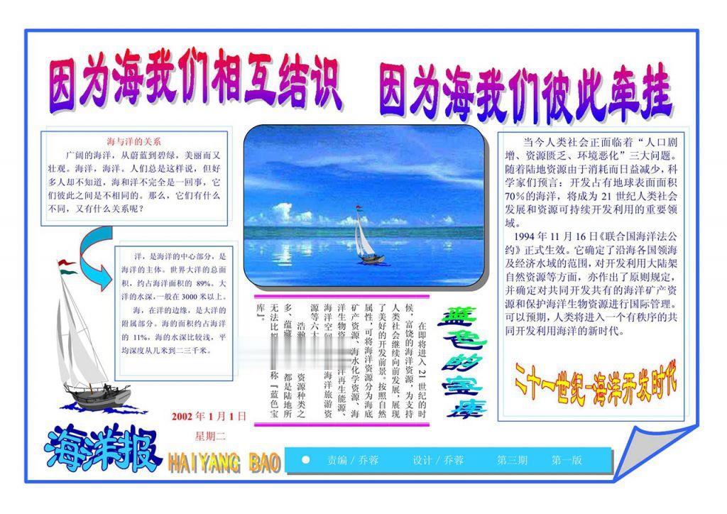 海洋文化手抄报