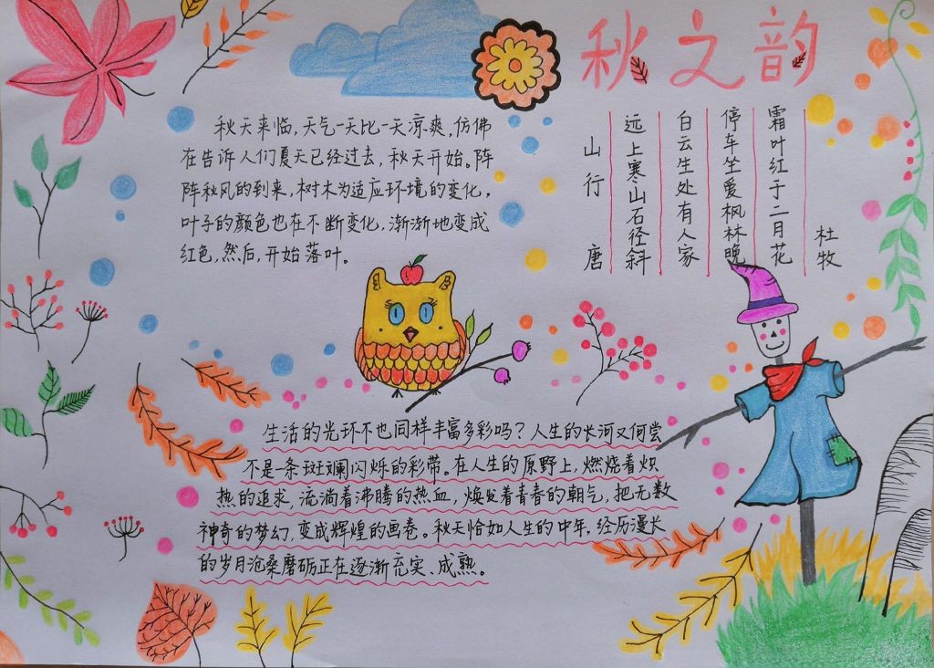 2022秋天手抄报，感受秋之韵