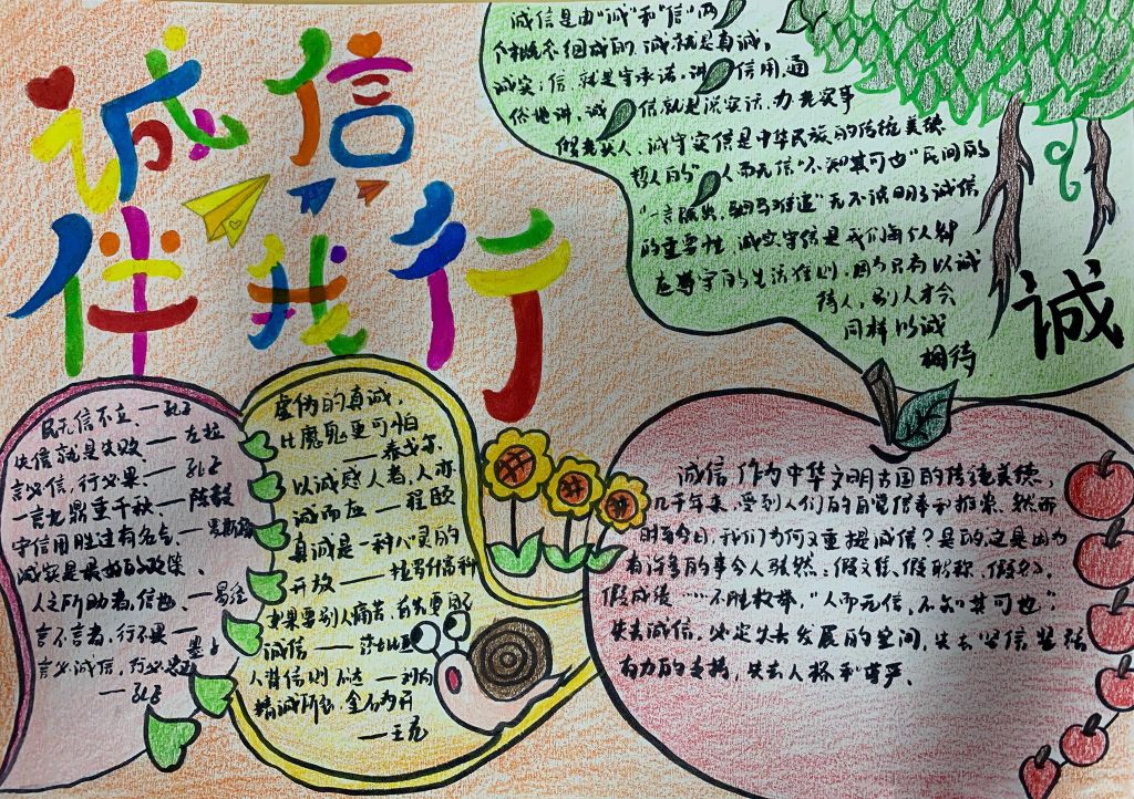 诚信考试拒绝舞弊手抄报大全，与诚信携手同行与舞弊挥手告别