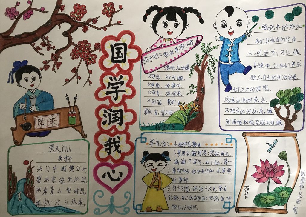 国学润我心手抄报图片