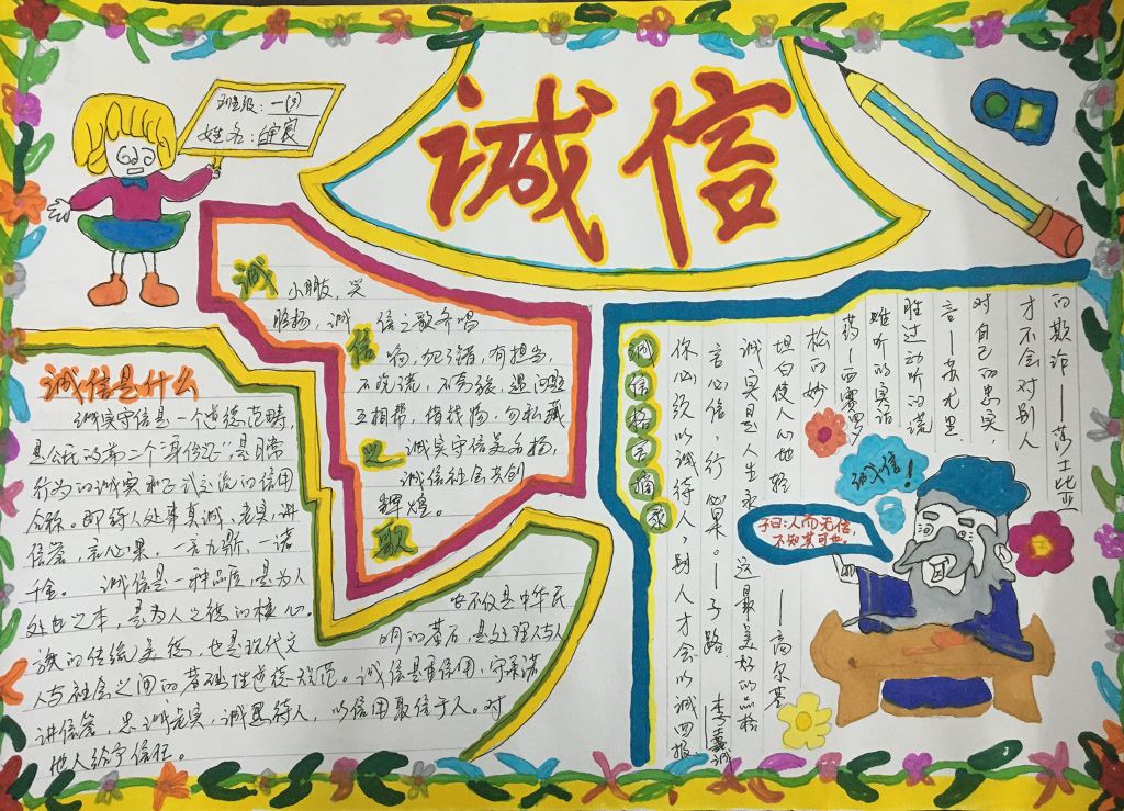 诚信友善手抄报图片大全