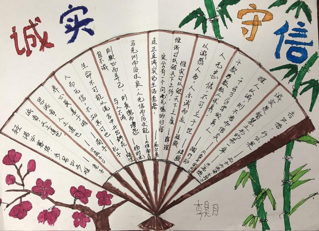 树诚实新风尚做文明小学生手抄报