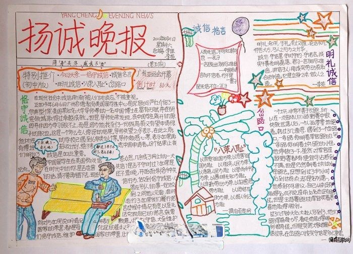扬诚晚报手抄报版面设计图