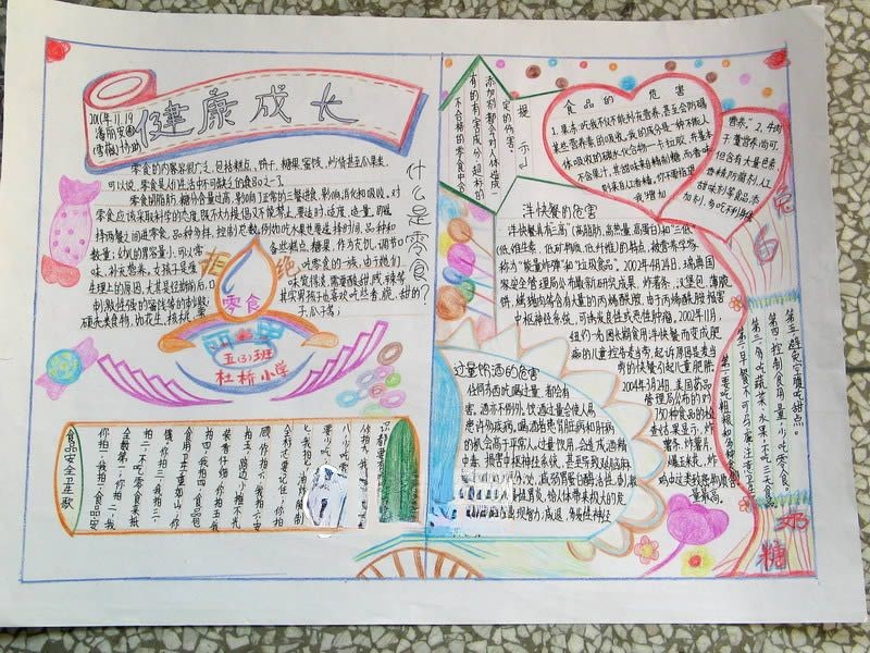 健康快乐成长手抄报