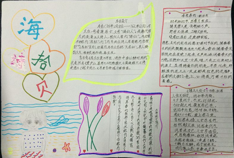 轻叩诗歌的大门手抄报大全 轻叩诗歌的大门手抄报大全