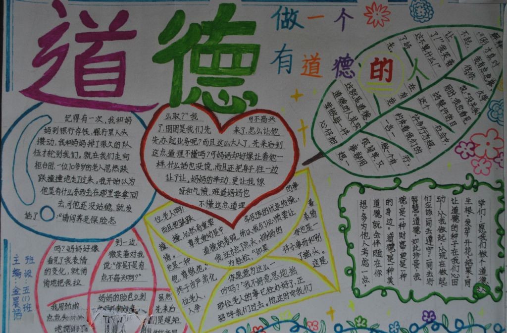 让道德装饰校园手抄报图片