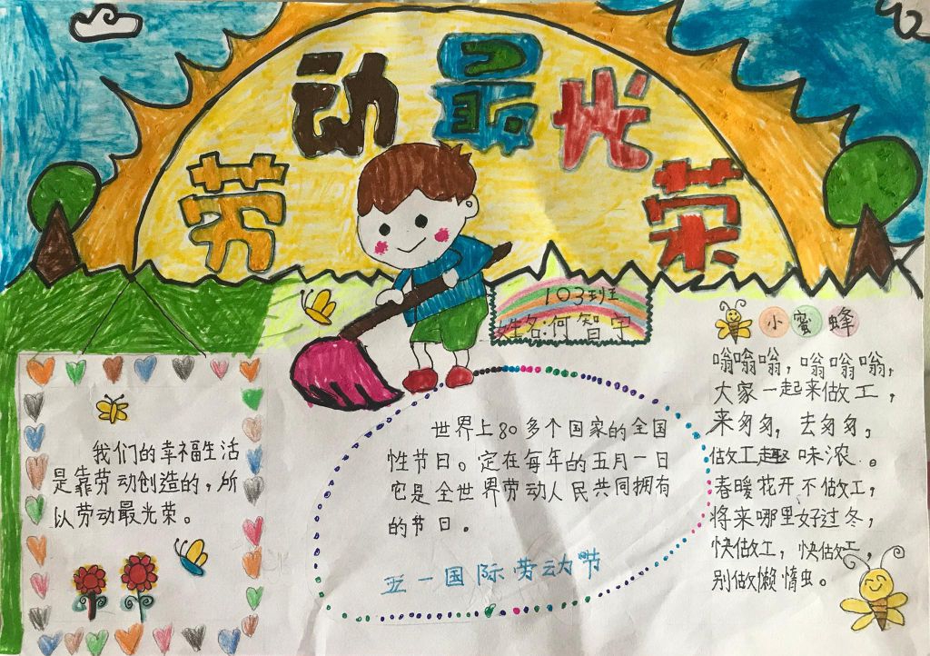 2022五一国际劳动节手抄报，劳动最光荣