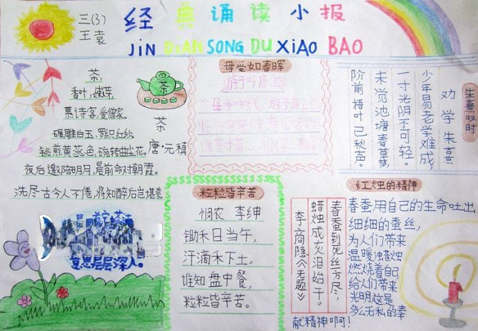 三年级经典诵读小报