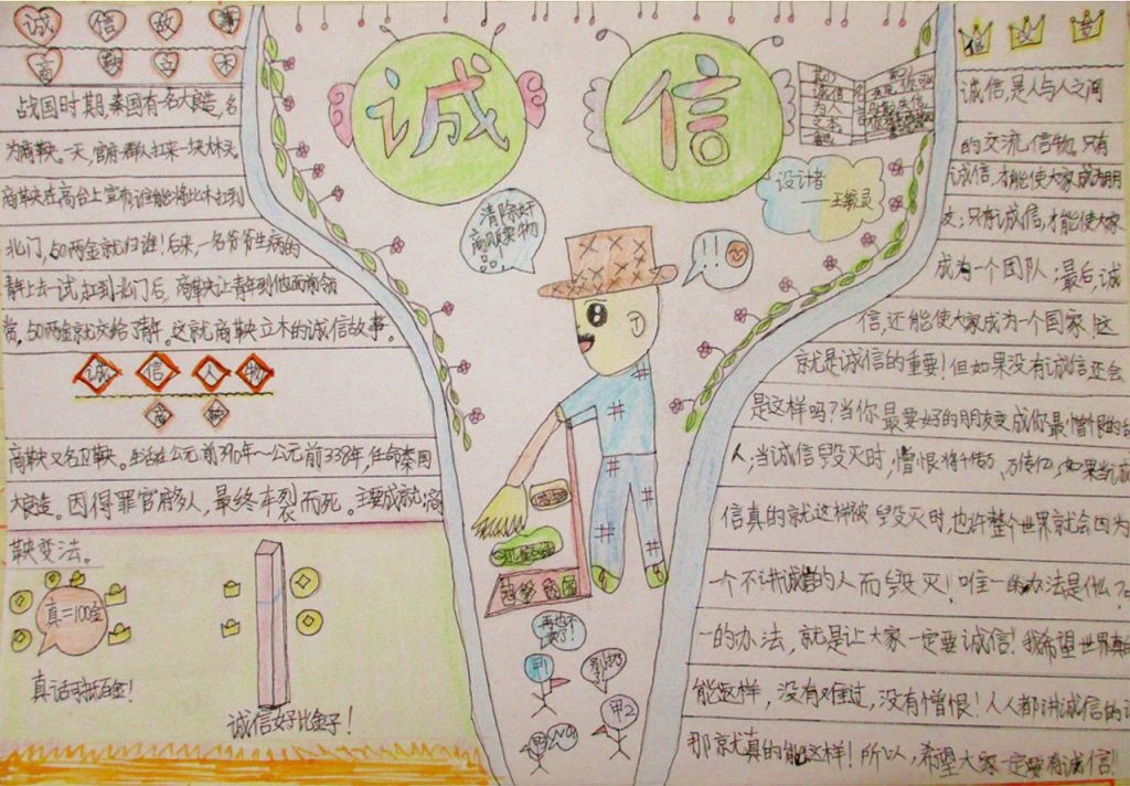 简单漂亮的诚信手抄报图片