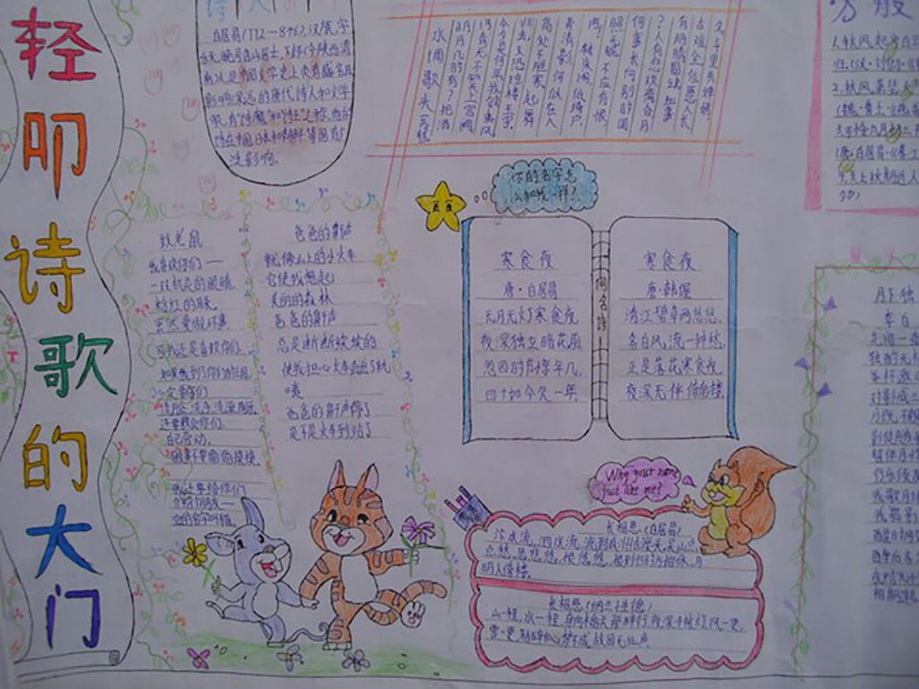 轻叩诗歌的大门手抄报大全 轻叩诗歌的大门手抄报大全