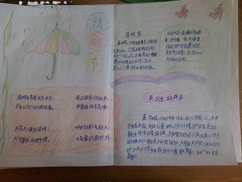 祭先烈爱祖国手抄报
