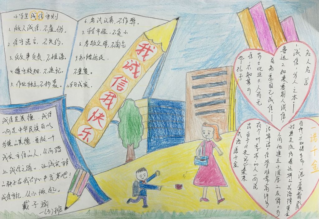 诚信友善手抄报图片大全