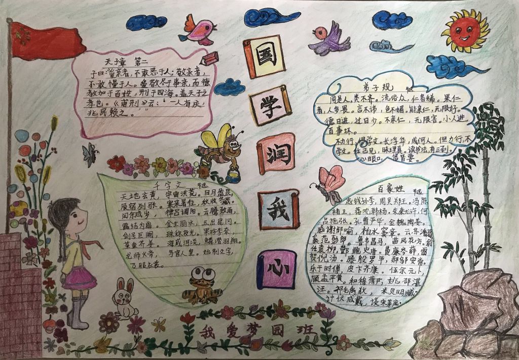 国学润我心手抄报图片