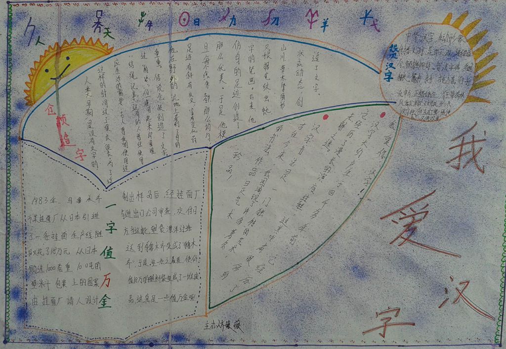 七年级我爱汉字手抄报图片