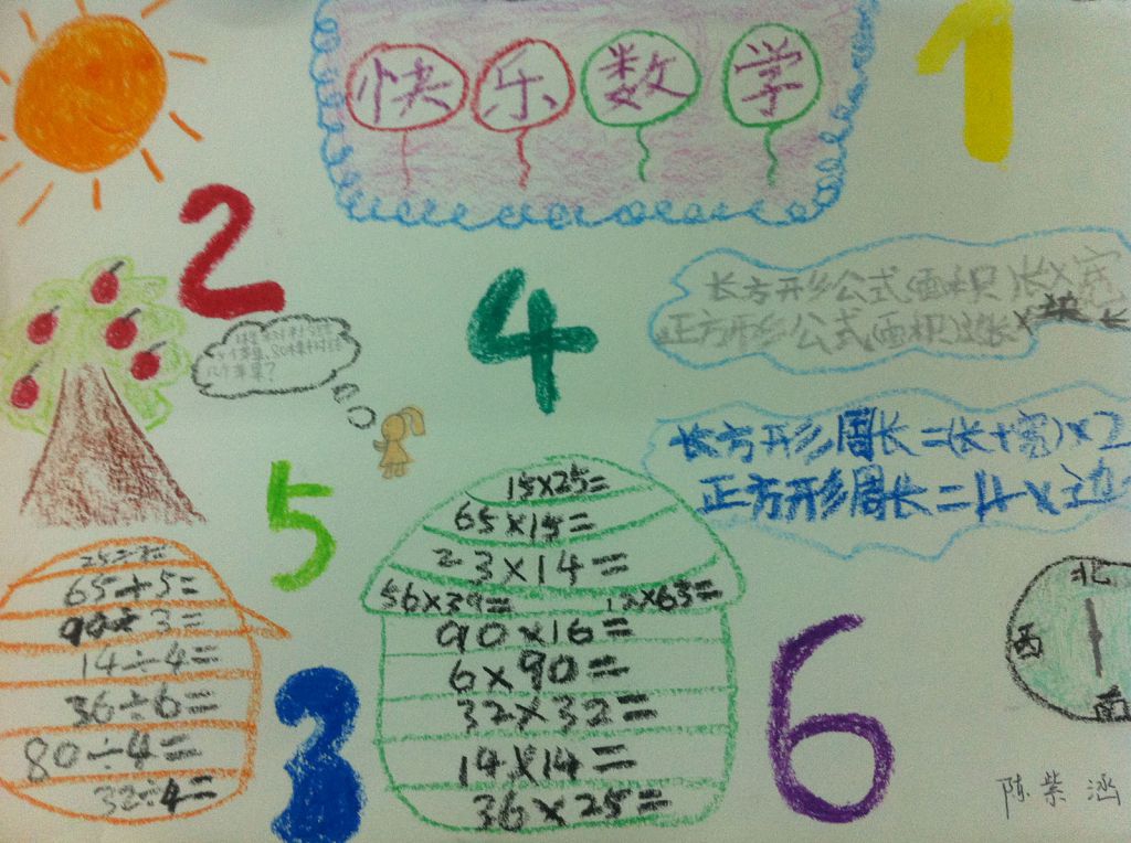 快乐学数学手抄报图片展