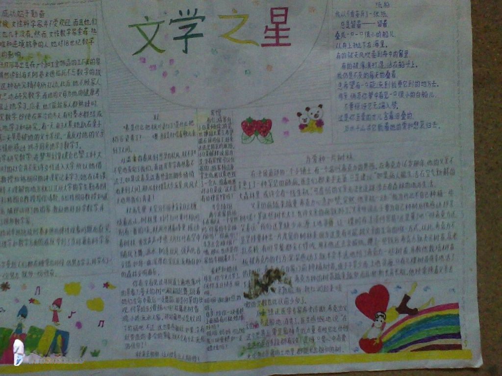 文学之星手抄报 文学之星手抄报