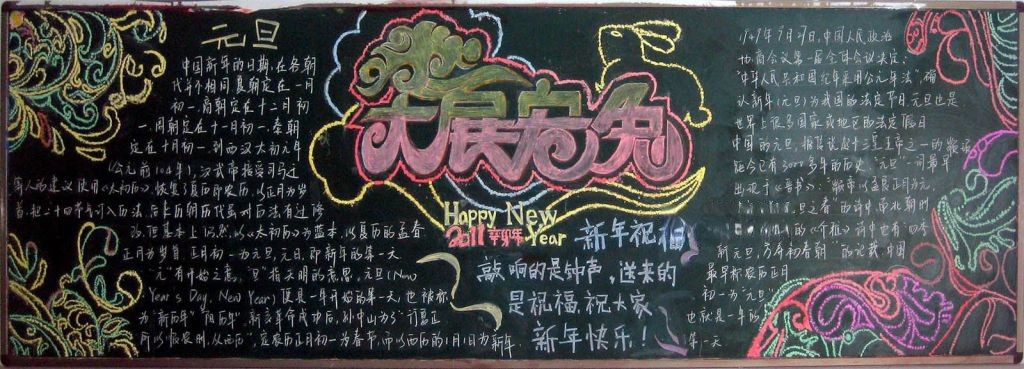 2022元旦节精品黑板报