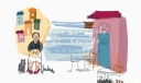 手抄报插图：男人与猫