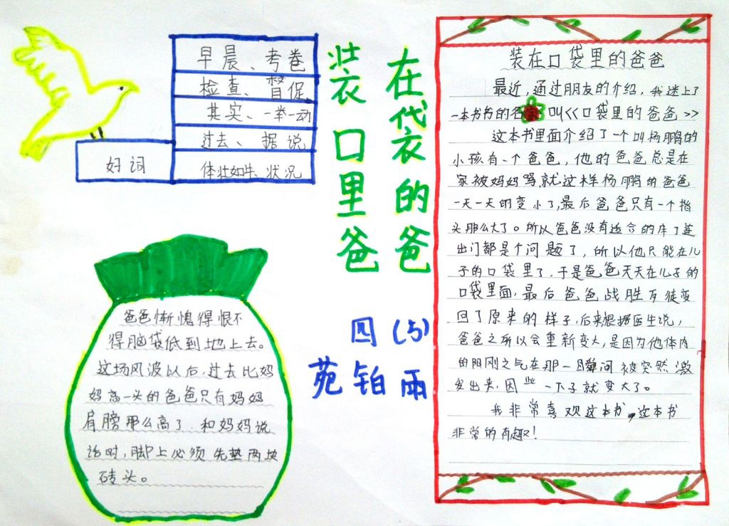 《装在口袋里的爸爸》手抄报 《装在口袋里的爸爸》手抄报