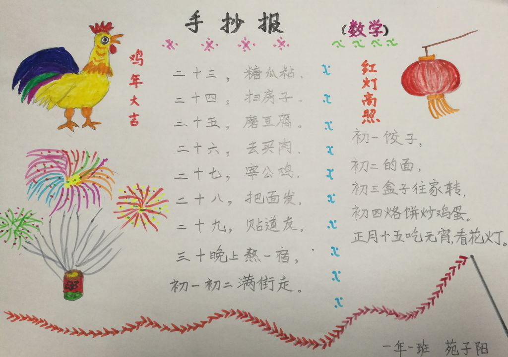 一年级数学手抄报图片简单又漂亮 一年级数学手抄报图片简单又漂亮