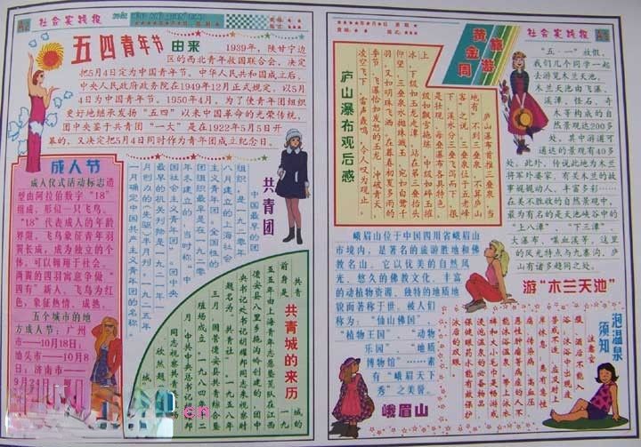庆祝五四青年节电子板报设计