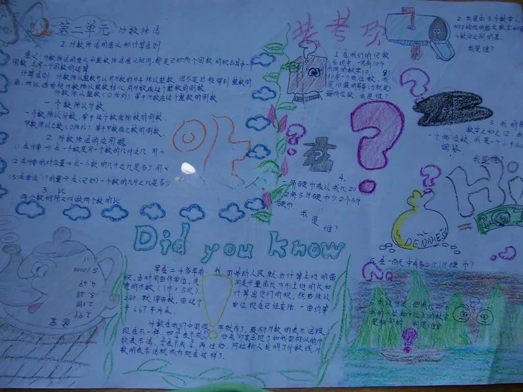 第二单元分数除法手抄报