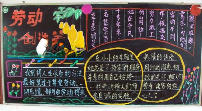 劳动创造美黑板报版面设计图